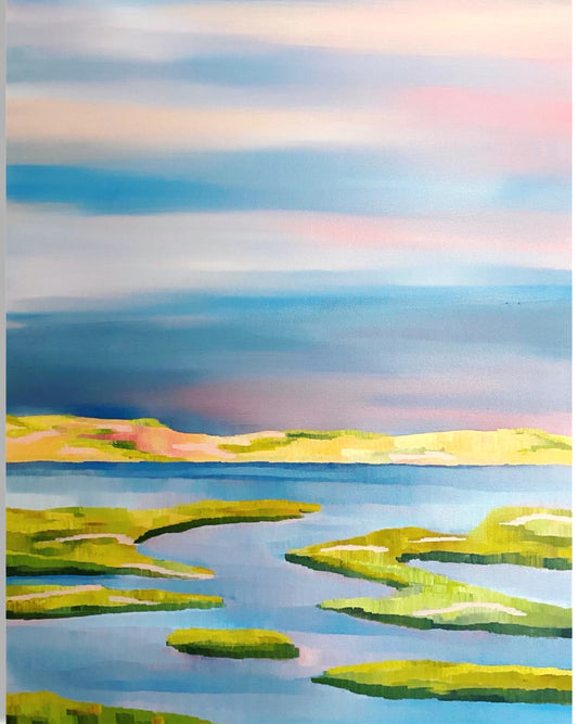 Marsh, Ocean, Dunes, Sky