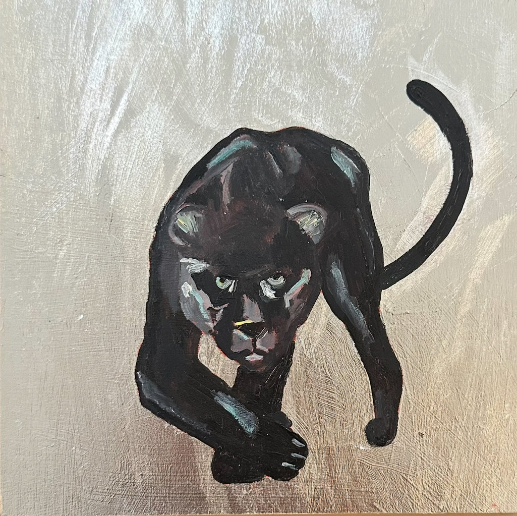 Black Jaguar in silver